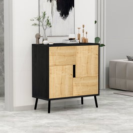 Hanah Home Armario Multiusos Darien - Madera Negra, Roble Zafiro